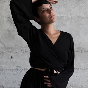 Holy Voids Long Sleeve Wrap Crop